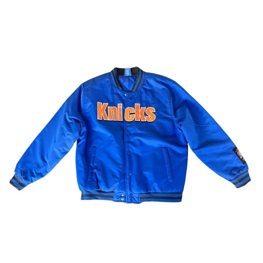 New York Knicks Satin Jacket - Iconic Blue Streetwear - Picture 1 of 7